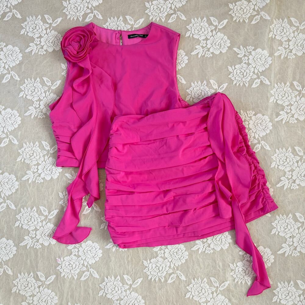 Abercrombie & Fitch Y2K Hot Pink Ruffle Two Piece Set Size S
